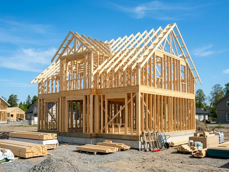 Residential build in progress under general contracting